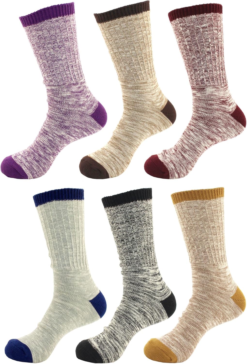 BambooMN Vintage Pattern Slouch Soft Warm Crew Boot Cabin Socks, Sizes and Colors