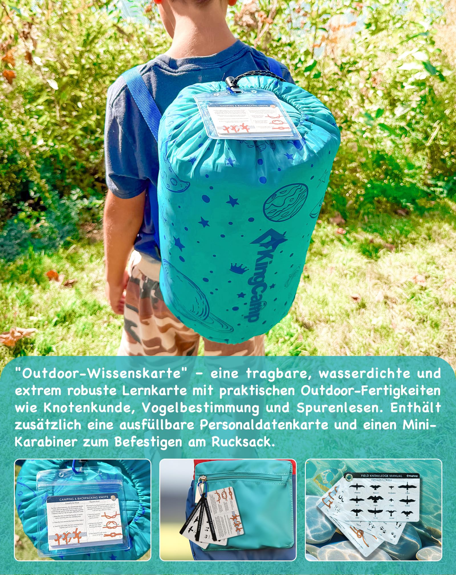 Kingcamp Kinderschlafsack Baumwolle Flanell Sommer bis 145cm | Deckenschlafsack für Kinder 10-12 Jahre: warm, komfortabel&wasserabweisend–ideal für Camping&Outdoor-Reisen