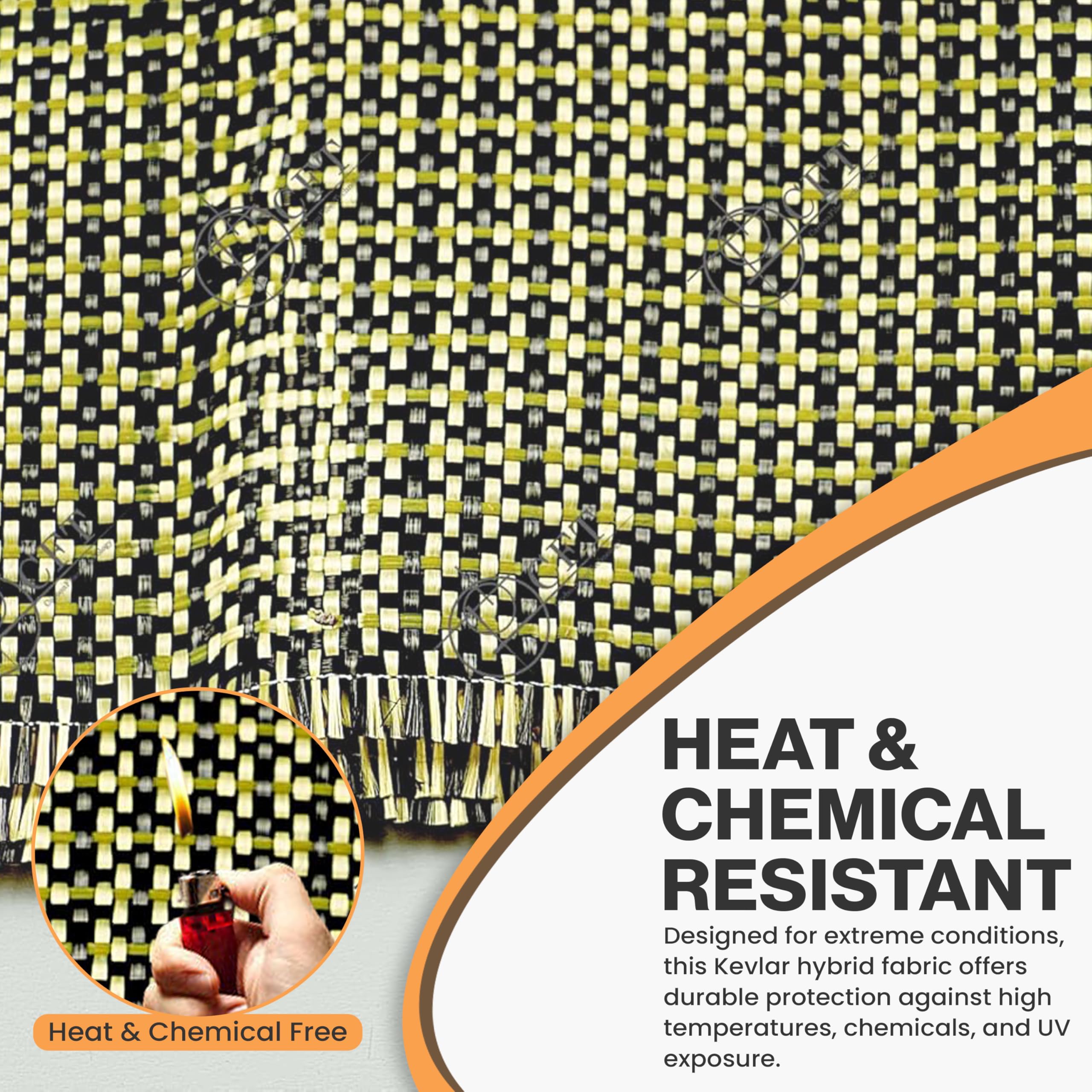 Tessuto In Fibra DIOLEN-KEVLAR® - 165 Gr/mq, Plain, Per Rinforzi Nautici, Automotive, Sport