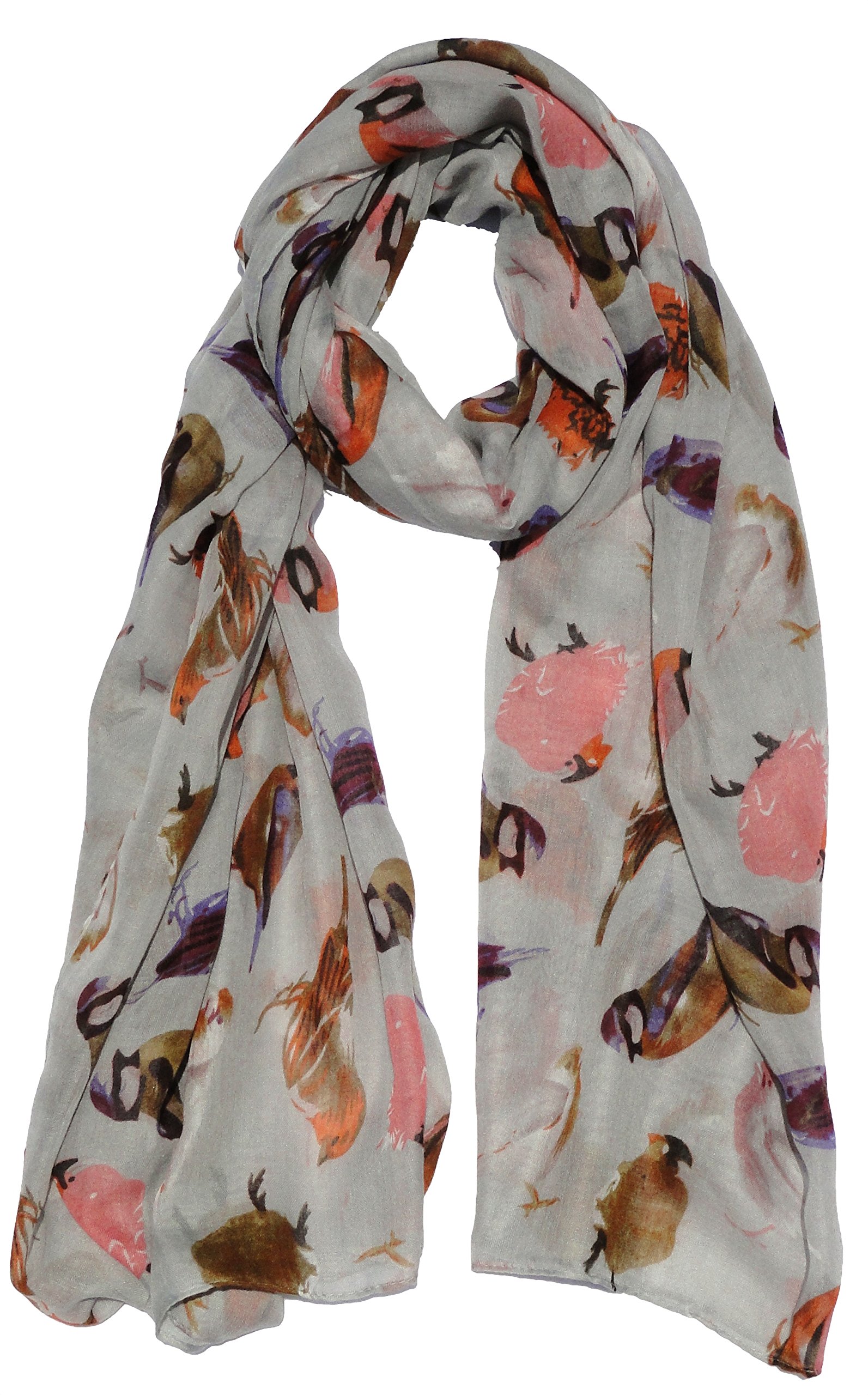 The Olive House Women's Grey The Olive House® British Birds Scarf
