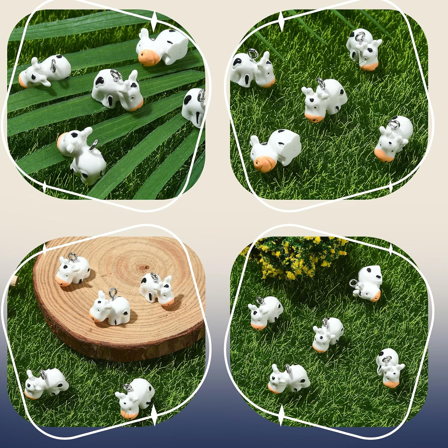 40Pcs Resin Cow Charms Mini Cow Pendants Cute Animal Charms for Bracelets Necklace Earrings Keychains Jewelry Making DIY Ornament Accessories - Image 3