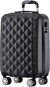 BEIBYE Zwillingsrollen 2066 Hartschale Trolley Koffer Reisekoffer Gepäck M-L-XL-Set (Schwarz, M)