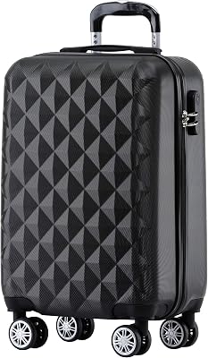 BEIBYE Zwillingsrollen 2066 Hartschale Trolley Koffer Reisekoffer Gepäck M-L-XL-Set (Schwarz, M)
