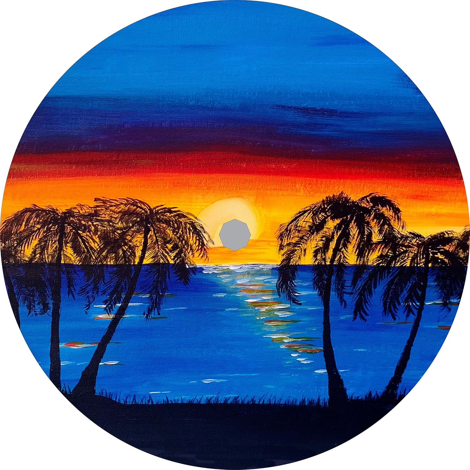 TIRE COVER CENTRAL Sunset Palm TreesSpare Tire Wheel Cover for Camper, RV, Motorhome, 4x4 & More