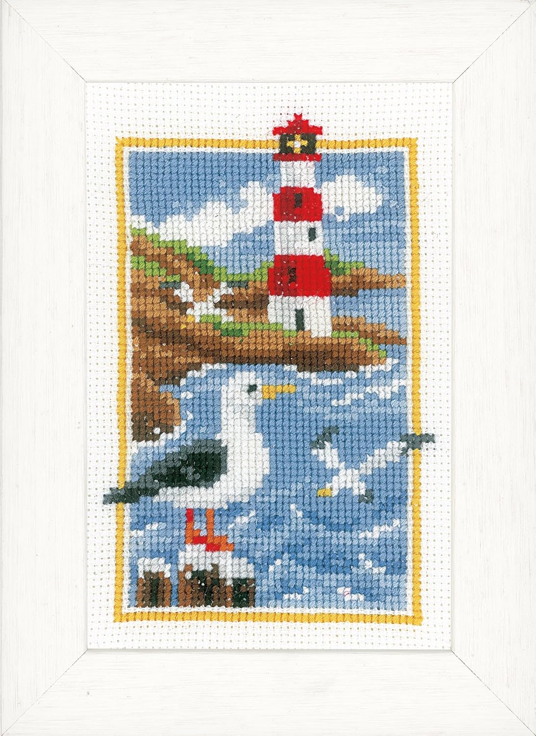 Vervaco Counted Cross Stitch Miniature Kit (Set of 3) Lighthouse 3.2" x 4.8"
