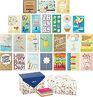 Hallmark 24-Pack Assorted Handmade Greeting Cards Boxed Set with Organizer - Birthday, Sympathy, Wedding, Baby & More