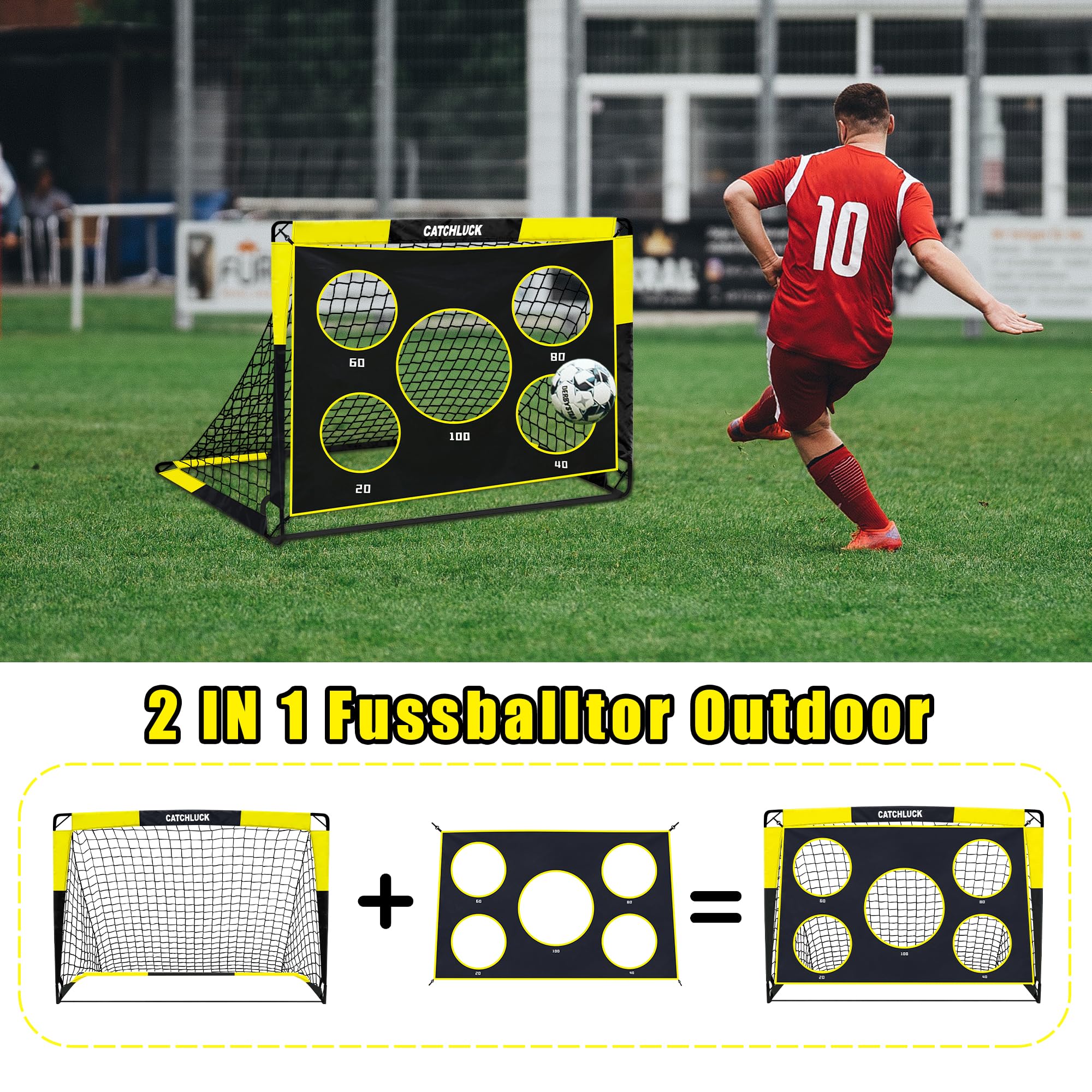 But De Football Pop-up Pour Enfants - 150x120x120cm, Portable, Avec Sac De Transport Et Cible - Jeu Jardin, Entraînement