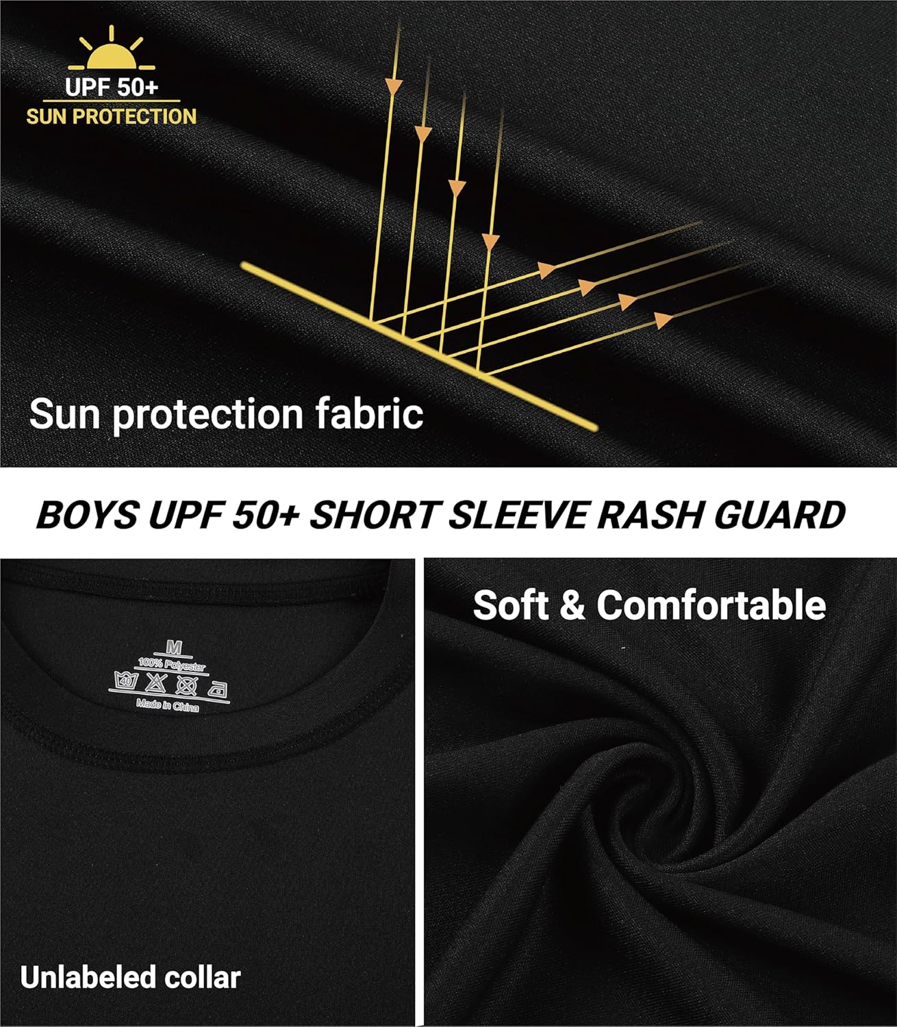 Youth Boys Rash Guard Short Sleeve Swim Shirt UPF+ 50 Kid Girl Sun Shirts 5-14Year T-Shirt - Image 5