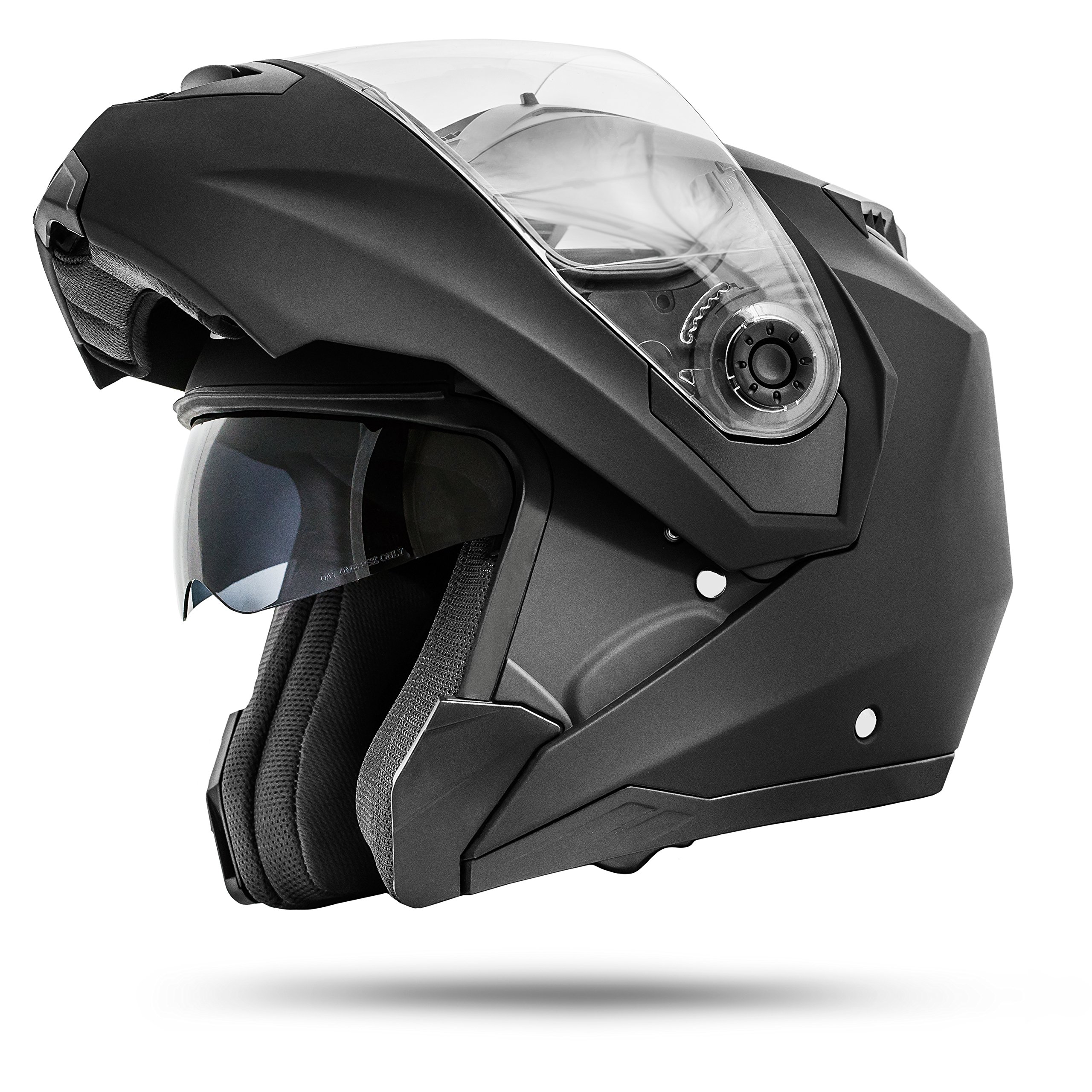 ATO-Moto Montreal Schwarz matt Größe S M L XL Klapphelm mit Doppelvisier System und der neusten Sicherheitsnorm ECE 2205