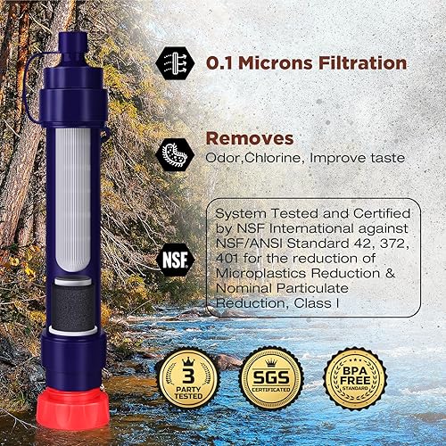 Miniatura 3 de Membrane Solutions Filtro de agua S2 Elementos de filtro de repuesto, 0.1 micrones, equipo de supervivencia para purificador de agua de 4 etapas,