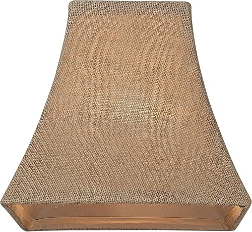 Miniatura 4 de Juego de 2 pantallas cuadradas de campana de arpillera natural, tamaño mediano, 5.25 pulgadas superior x 10 pulgadas inferior x 9 pulgadas de alto x