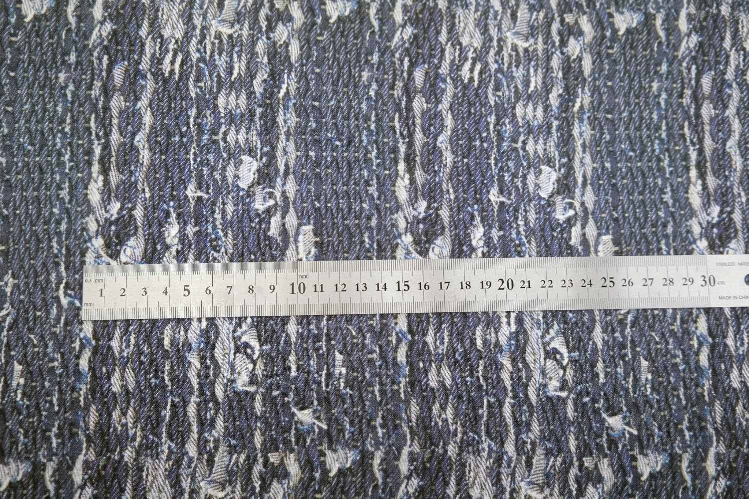 Navy Tweed Print 100% Linen Fabric | Lightweight and Breathable - Ideal for Stylish Apparel & Home Decor