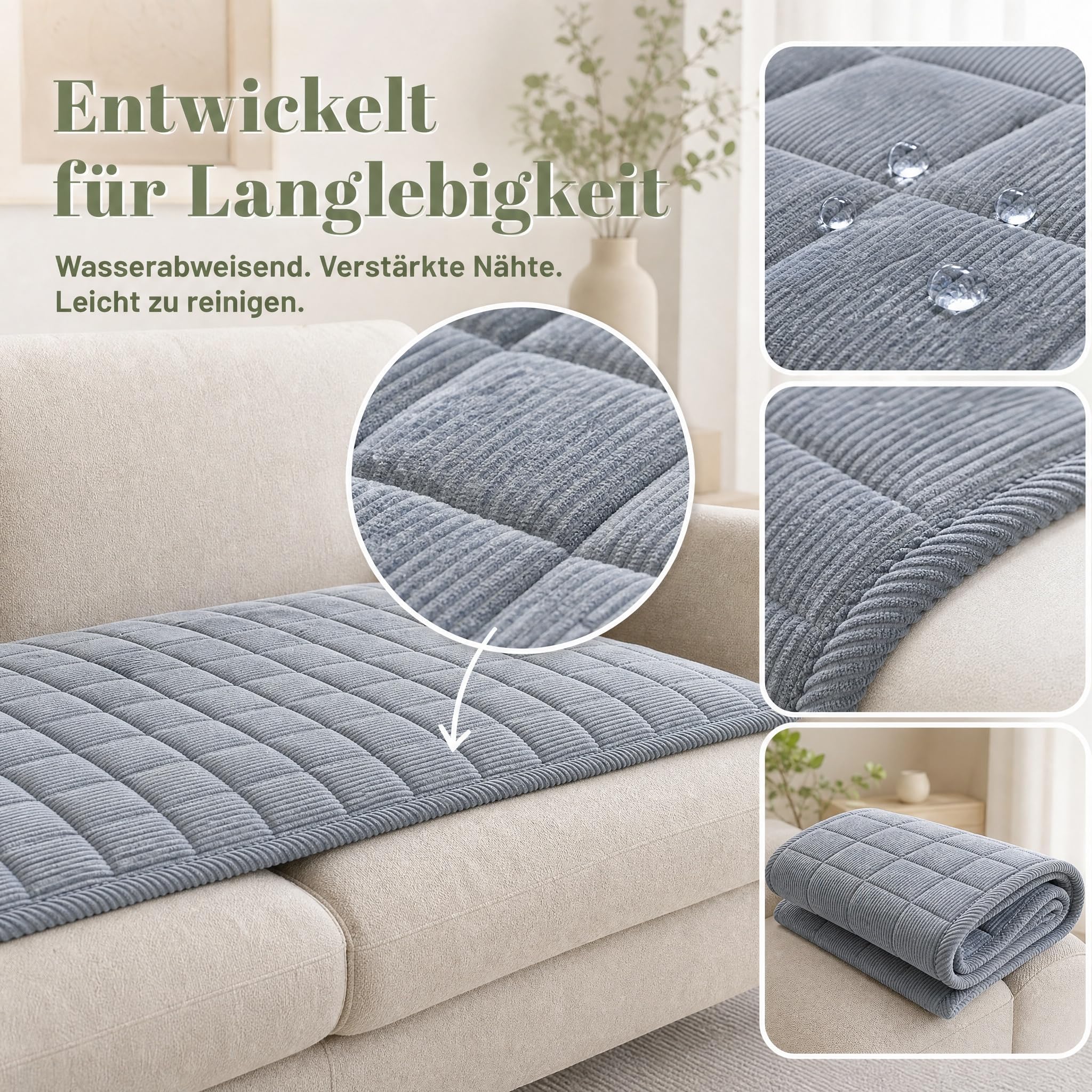 Sofa Guard - Soft in Aktion, Wasserabweisend & Rutschfest, Kratzfester Sofaschoner für Hunde & Katzen, Waschbarer Couch Überwurf, Weiche Sofa Schutzdecke für 1/2/3/4 Sitzer (Dunkelgrau,70*150cm)