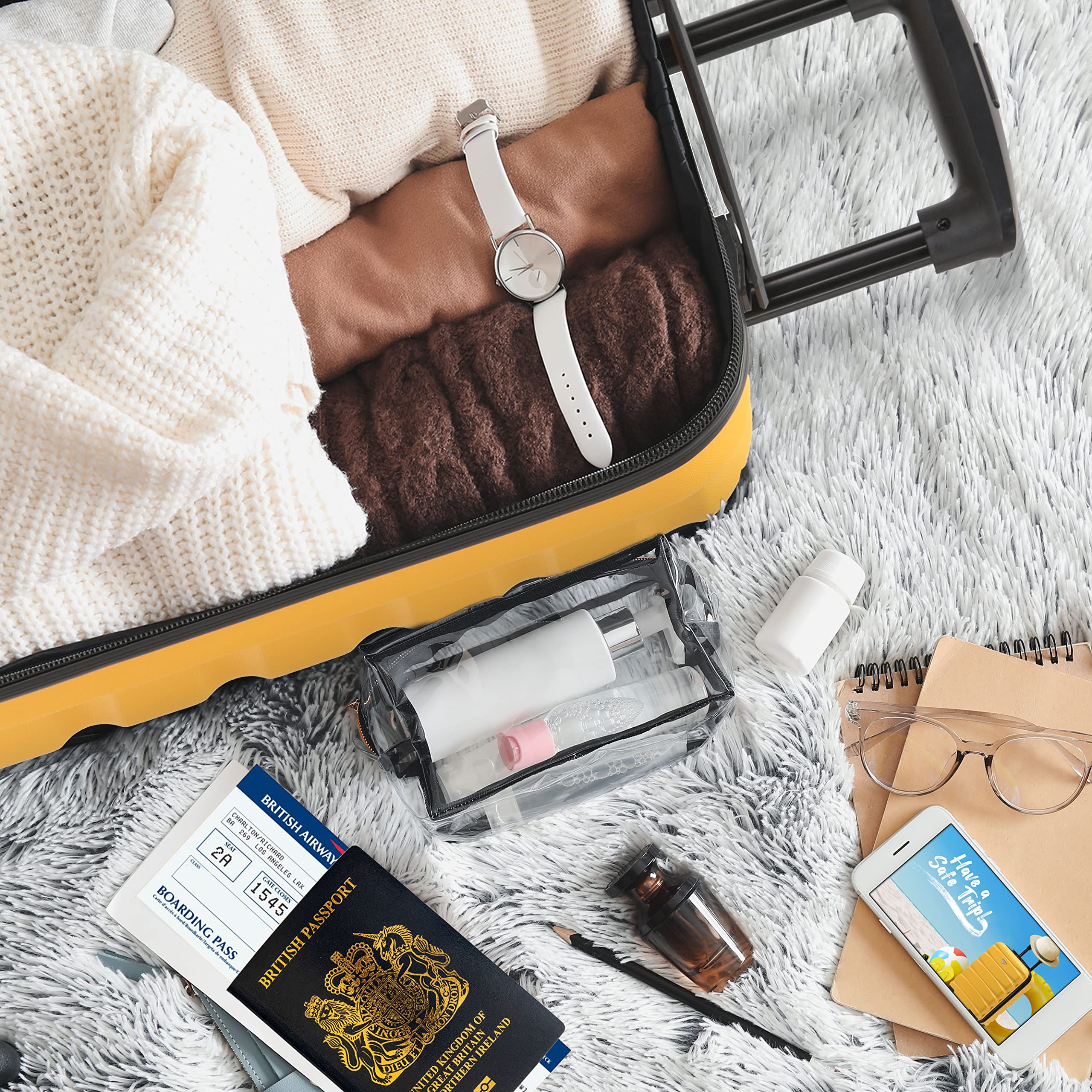 Flight Knight Cabin Suitcase 55x35x20, Carry On for Over 100 Airlines Like Ryanair, EasyJet, British Airways, Virgin Atlantic Lightweight Small Durable Cabin Bag, ABS Hard Shell, Hand Luggage