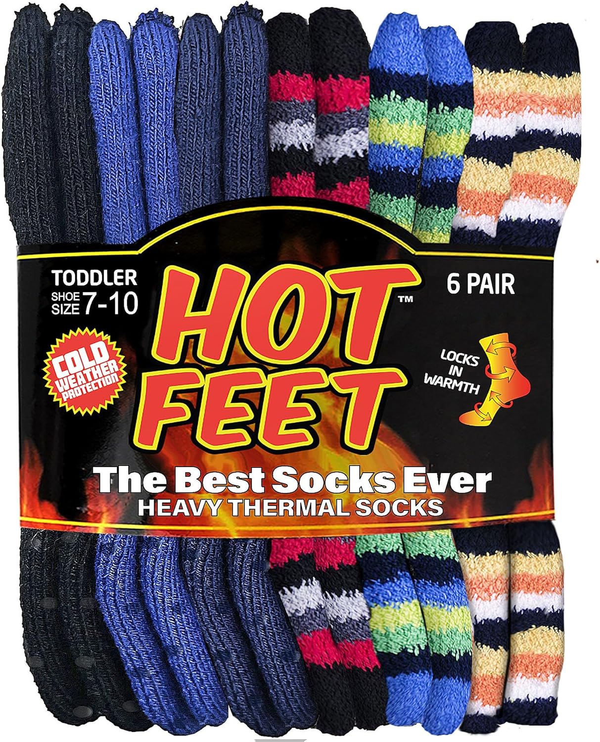 HOT FEET Toddler Warm Socks – Thermal Crew Winter Socks for Toddlers, Thick Insulated Snow Gear for Kids 5/6 Pack HOT FEET Toddler Warm Socks – Thermal Crew Winter Socks for Toddlers, Thick Insulated Snow Gear for Kids 5/6 Pack