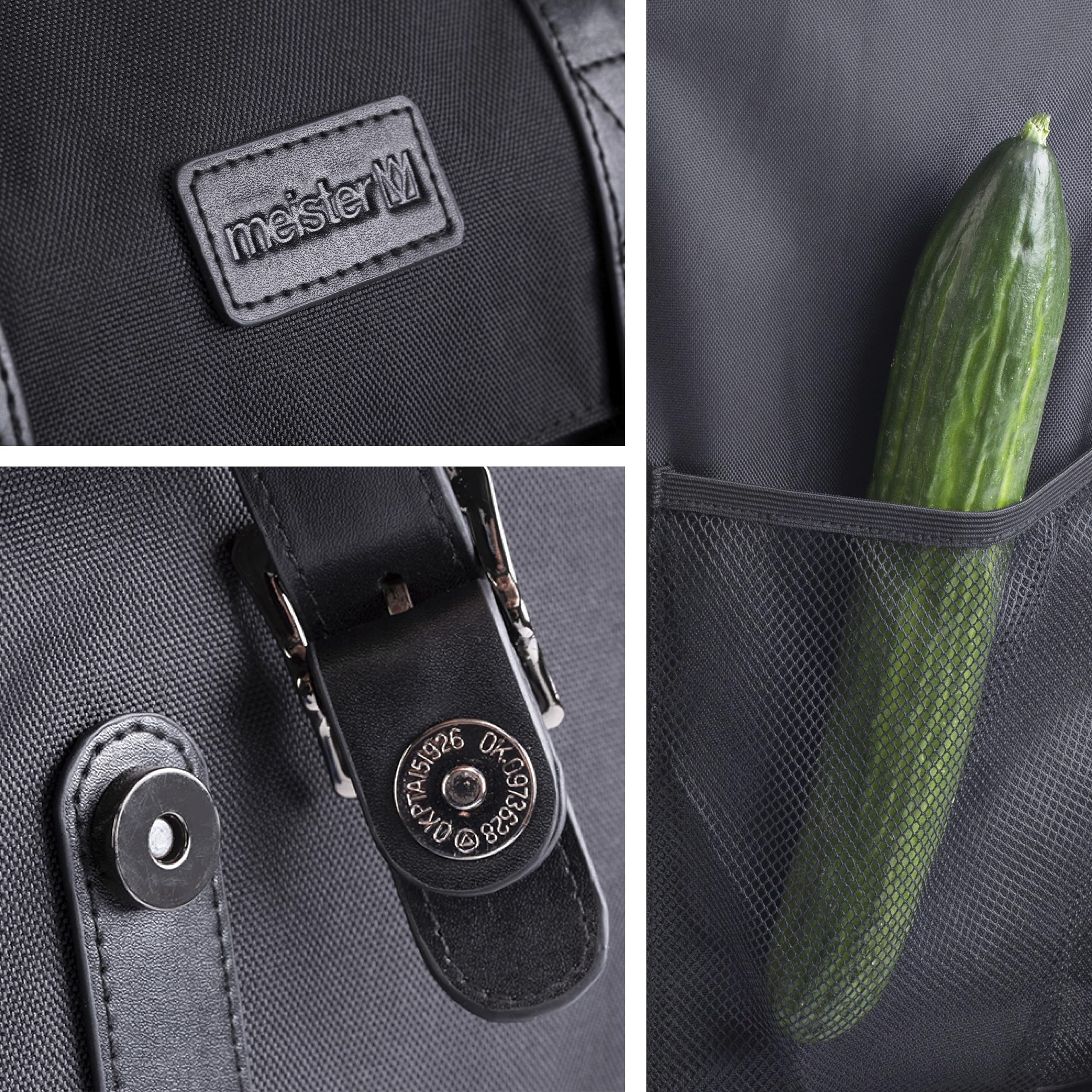 Meister Carro de la Compra y Mochila – 45 litros – Black Edition – Mochila y Estructura separada como Carretilla de Sacos/Carro Plegable/Carro de la Compra / 6816850