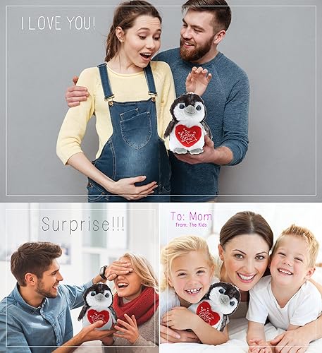 Miniatura 3 de DolliBu I Love You - Pingüino de ojo grande brillante de peluche, lindo animal de peluche para San Valentín, aniversario, cita romántica, regalo, 9