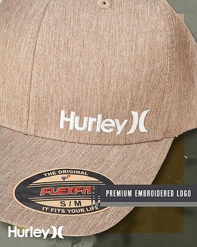 Miniatura 6 de Hurley Gorra de béisbol para hombre Flexfit Curve Bill Fitted Trucker Hat para hombre (S-XL)