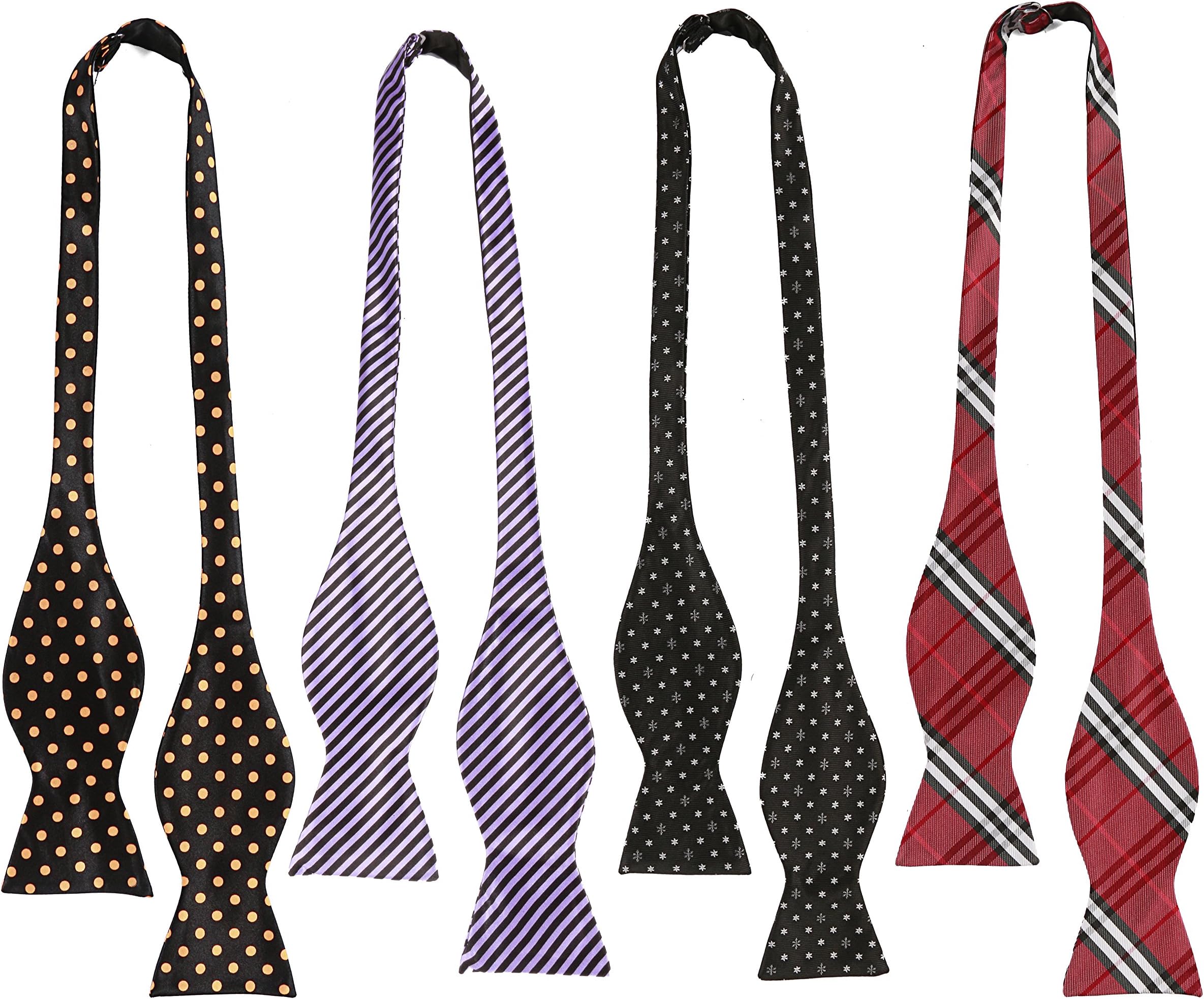 Zakka Republic 4pc Mens Fashion Adjustable Length Self Tied Necktie Bow Ties (SBT-02)