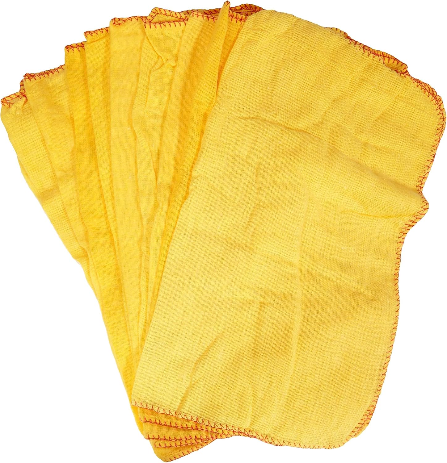 Jantex Dusters (Pack of 10), Yellow, Reusable Dusting Cloths, Cotton, Machine Washable, Clean & Polish Surfaces, Hods Dust for Pristine Finish, Colour-Coded Cleaning, E943