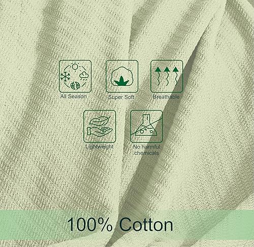 Miniatura 6 de Cotton Craft - Cobija térmica de sarga de punto espiga (100% algodón súper suave de alta calidad)