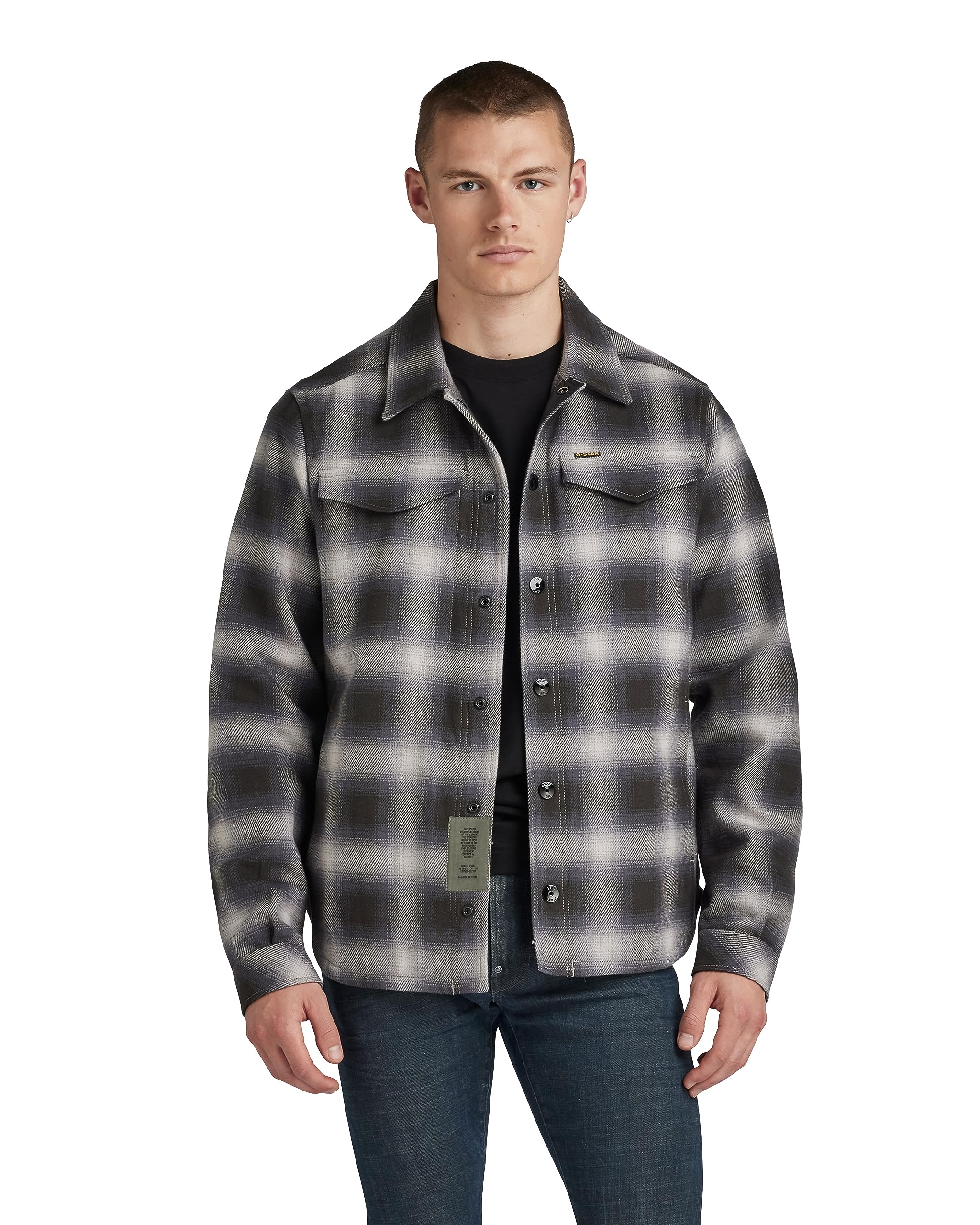 G-Star Men's Check overshirt, Multicolour (raven blur check D23662-C904-C754), M
