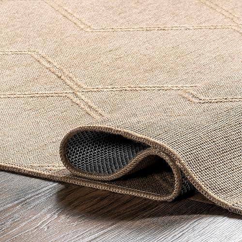 Miniatura 6 de nuLOOM Diamond Trellis - Alfombra de yute, 5 x 8 pulgadas, color natural