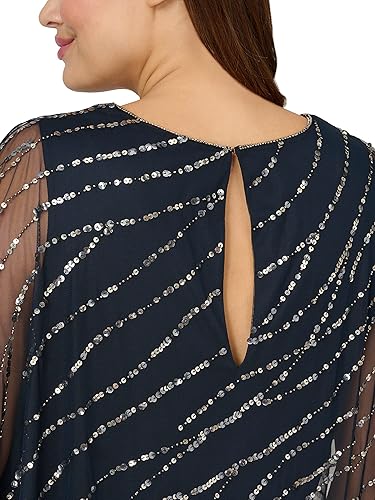 Miniatura 5 de Adrianna Papell Vestido midi Popover con cuentas de talla grande para mujer