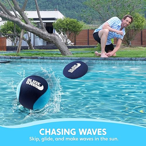 Miniatura 3 de SYNCFUN 4 bolas de agua para saltar, pelotas de agua con bolsa de malla, juguetes de playa para niños, juguetes de piscina para amigos y familiares,