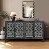 Accent Sideboard with Adjustable Shelf,Cabinet WSolid Wood Legs,American Country Style Console Credenza Buffet Table,for Kitchen Dining Room Entryway Hallway,Antique Black