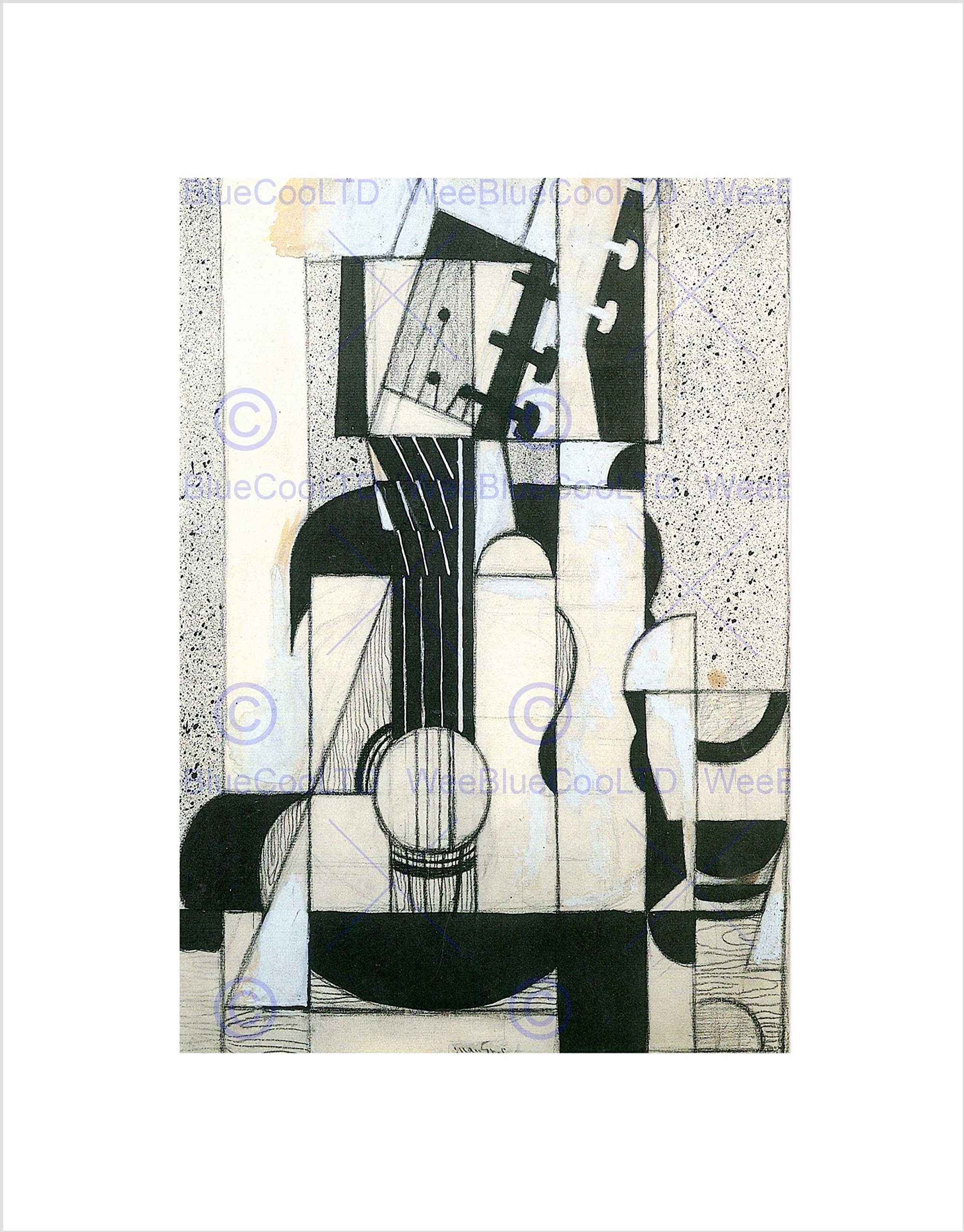 Wee Blue Coo Juan Gris Still Life With Guitar Old Master Wall Art Print