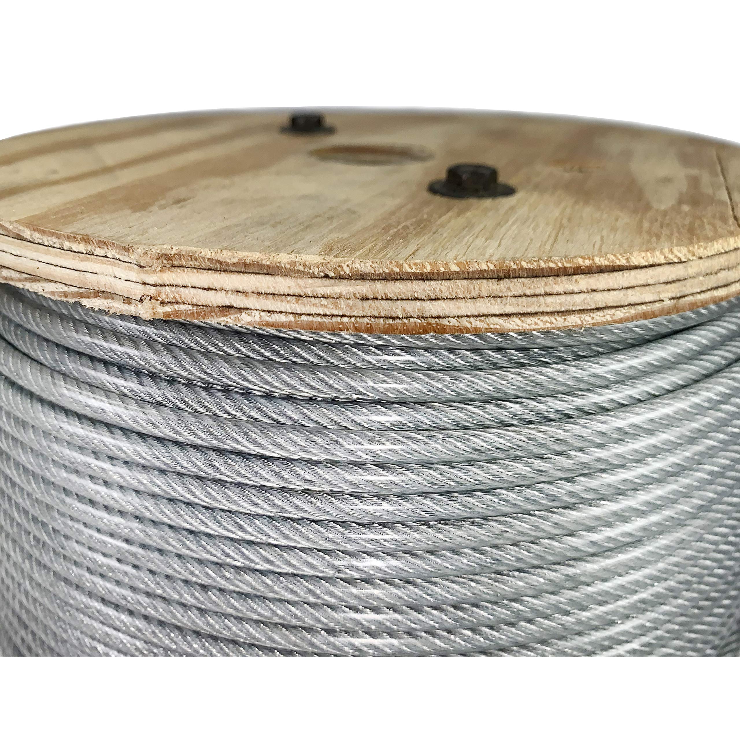 Vinyl Coated Aircraft Cable, 300-Feet-by-1/8-Inch Thru 3/16-Inch 7X7
