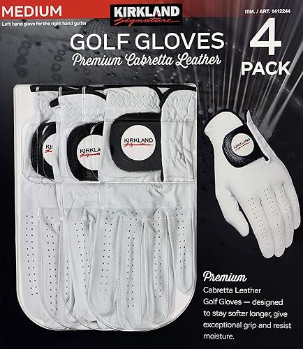 Miniatura 6 de Kirkland Signature - Guantes de golf de cuero Cabretta premium, talla M (4 unidades)
