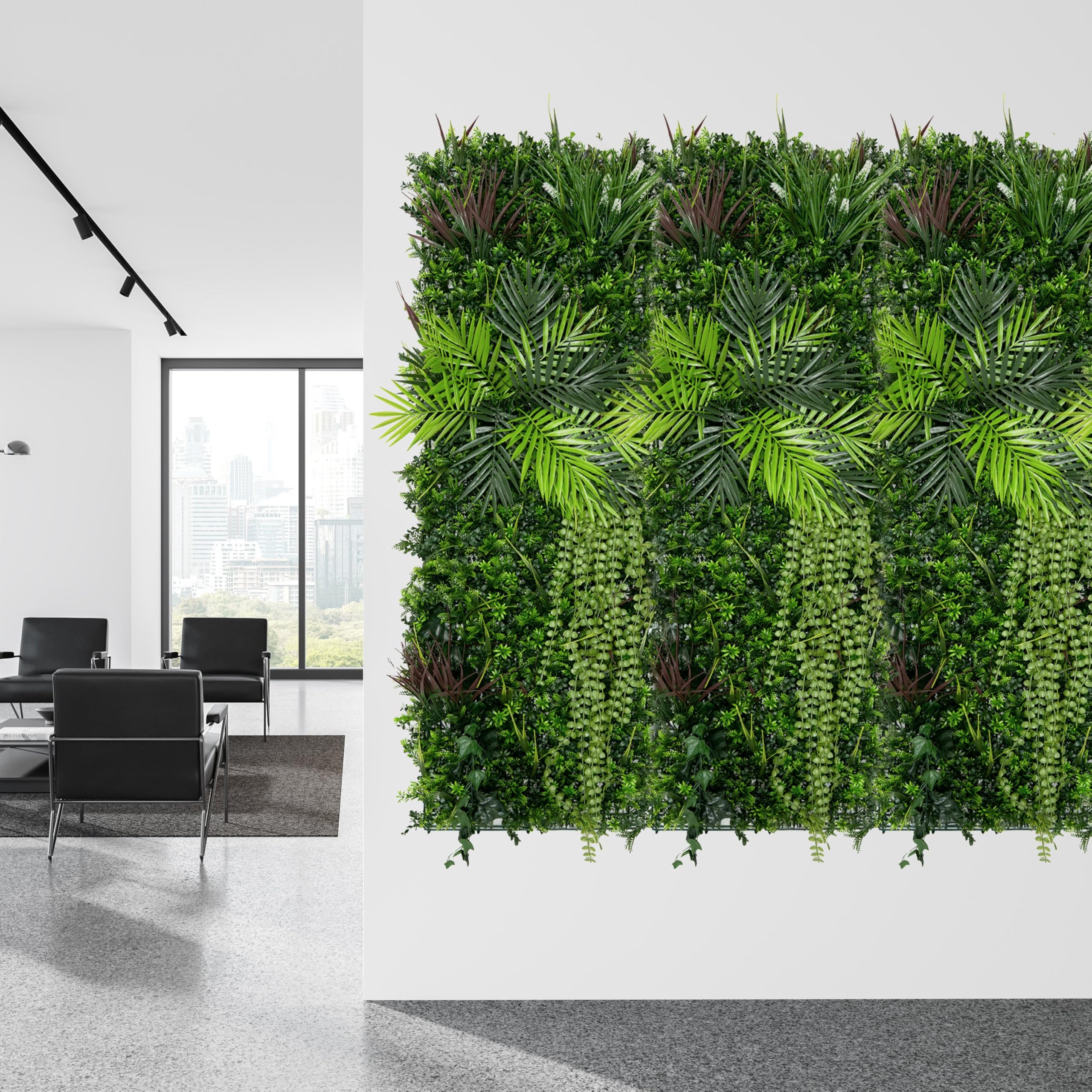 Panel de pared de Jardín Vertical Artificial Alina 50x150cm | Apto interior y exterior: Resistente a UV y clima | Fácil instalación y bajo mantenimiento | Diseño realista y flexible