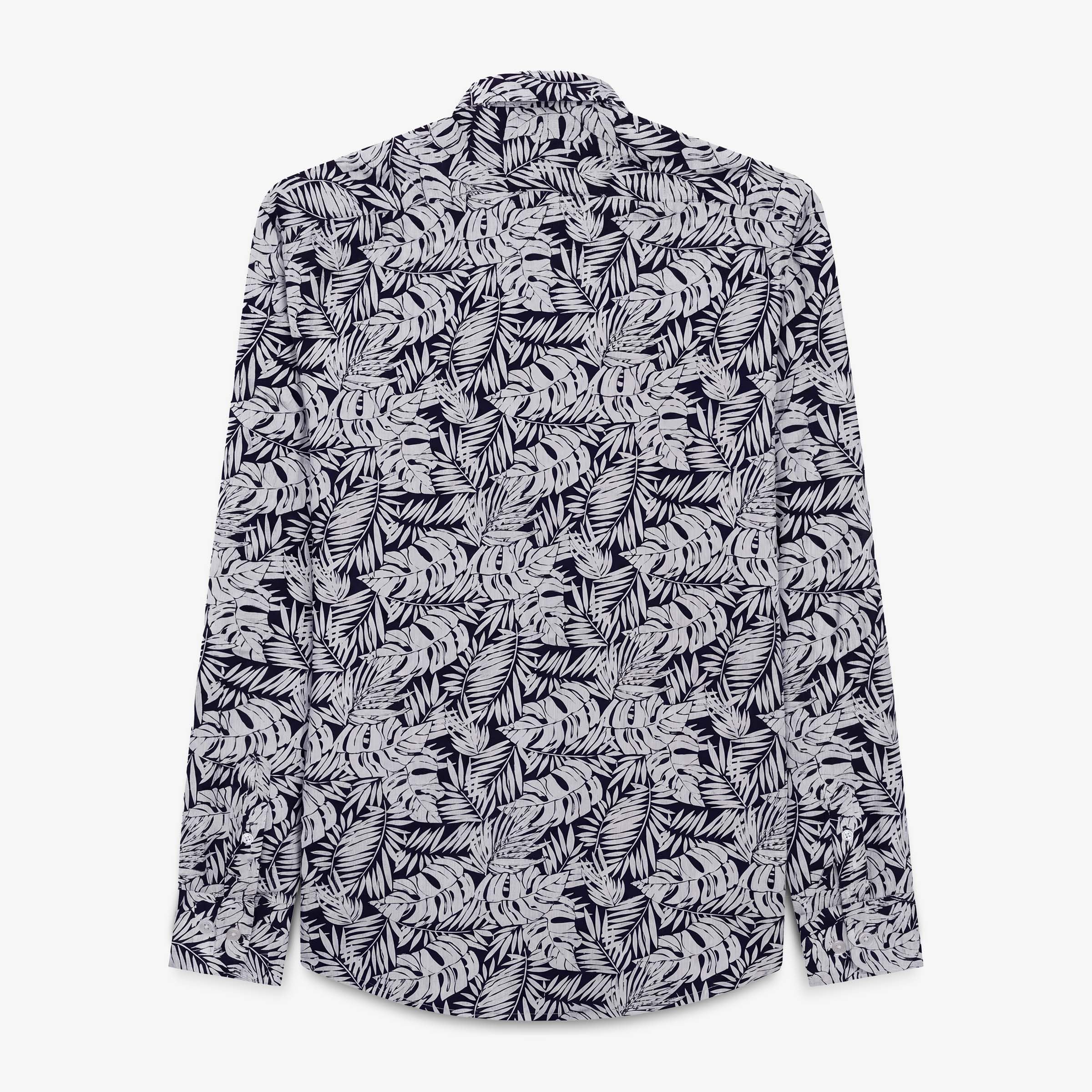 Serge Blanco Camicia a Manica Lunga in Cotone Bianco con stampe - Moda Uomo