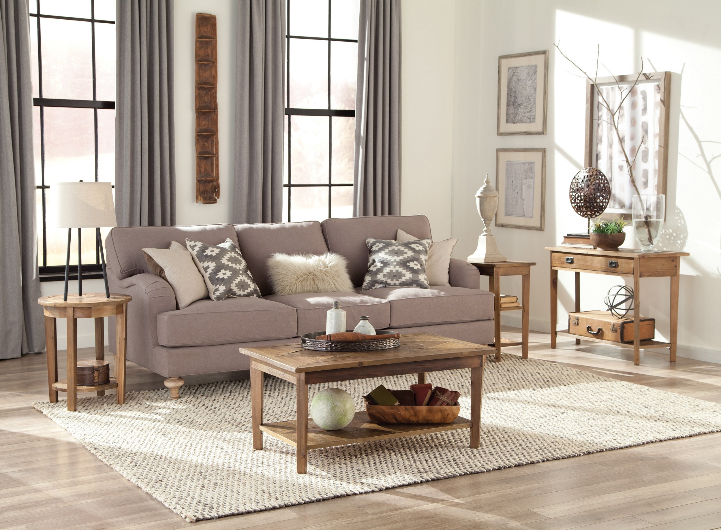 Accent Furniture Furniture End Tables Alaterre Renew Reclaimed Round End Table Natural Bolton