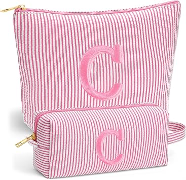 Travel Makeup Bag Set - Initial Cosmetic Bag Cute Stuff, Gifts