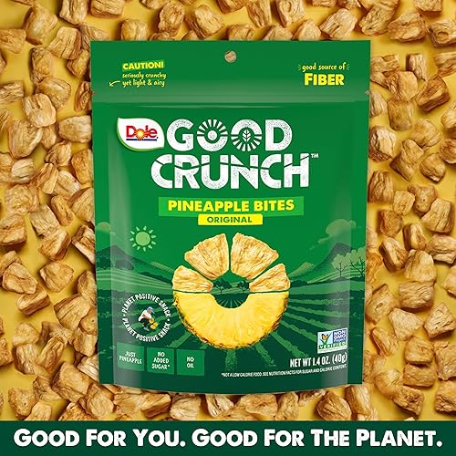 Miniatura 6 de Dole Good Crunch Bocaditos de frutas secas de piña, sin gluten y vegano, bolsa de 1.4 onzas