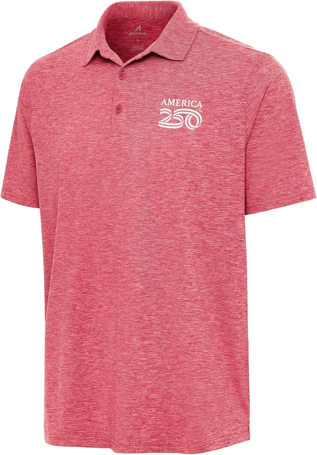 Antigua Men's America 250 Par 3 - Soft Heather Poly-Stretch Golf Shirt, Moisture-Wicking Performance Top for Everyday Comfort