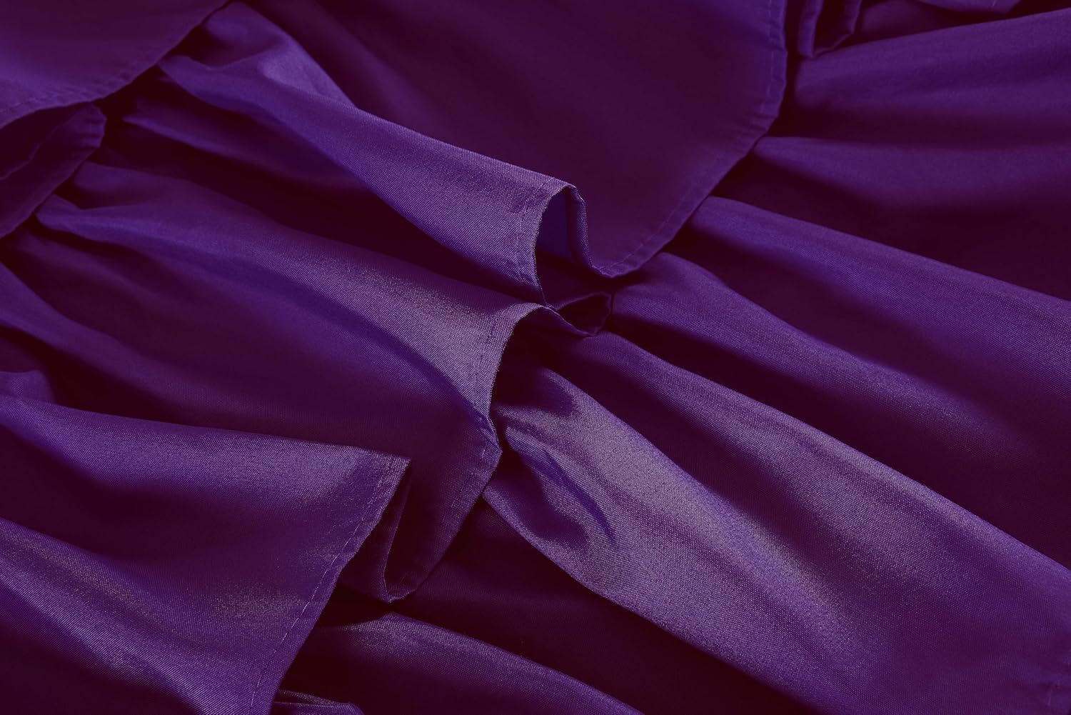 Ruffled Purple Fabric Shower Curtain Size 72 x 72 inch