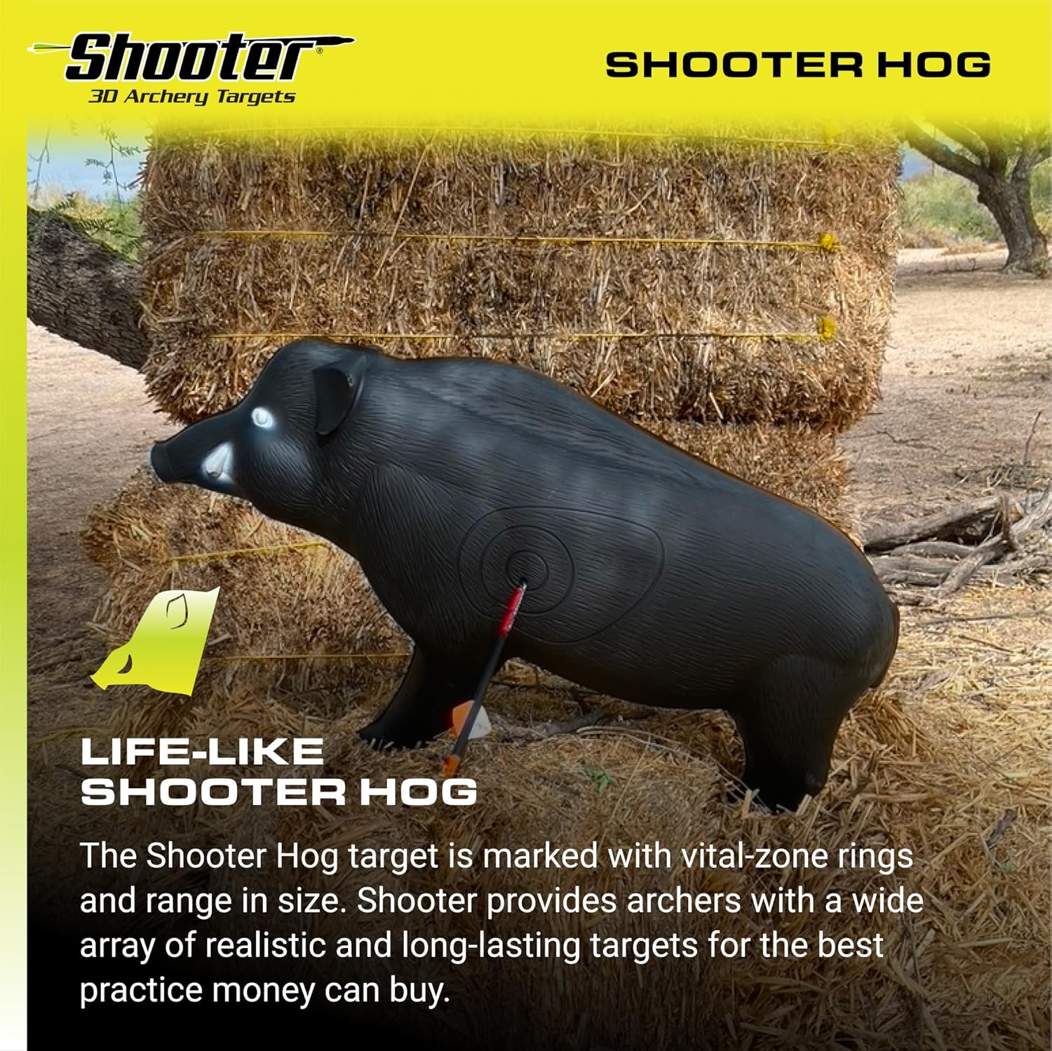 Shooter Field Logic 3D Archery Hog Target, Black, One Size