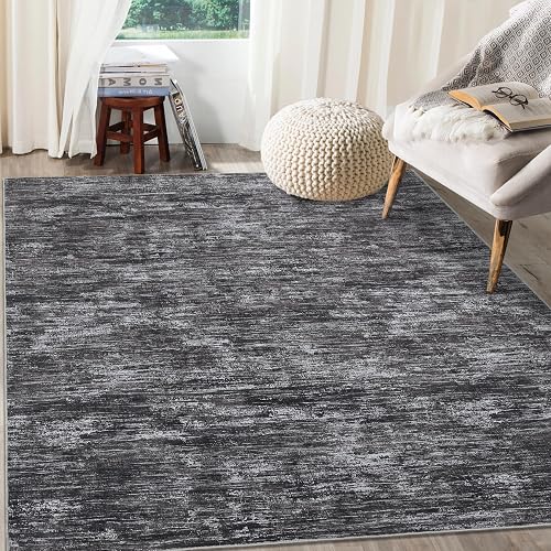 RUGSREAL 5x7 Machine Washable Area Rug Dark Grey