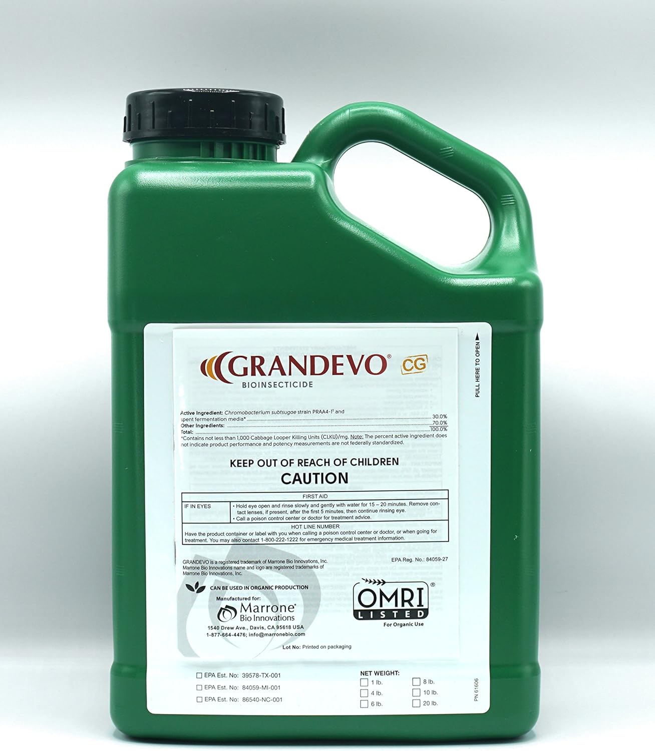 Grandevo CG Bioinsecticide, Insecticide for Mites, Aphids, Thrips, Whiteflies, Mealybugs, Spotted Wing Drosophila and More, on Grapes, Potato, Tomato, Strawberry, etc. (1, Pound)