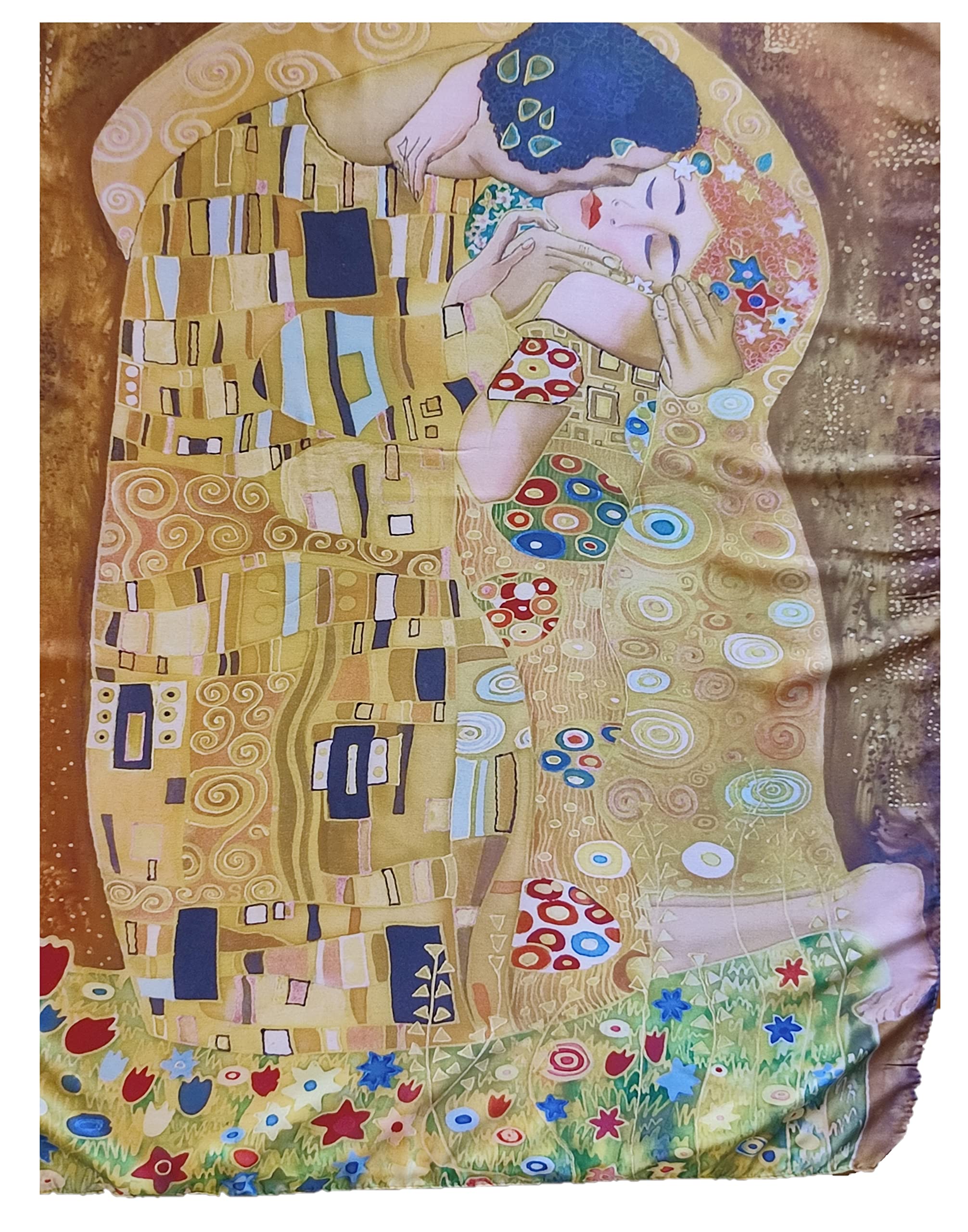 Fular Mujer Pañuelo cuello de seda con diseño de arte pintores famosos, chal largo de calidad, joven y elegante para mujer. Bufanda grande. Foulard Complemento original presentado para regalo