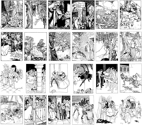 Miniatura 7 de Postales vintage 24 unids Poor Jack Vintage libro grabado ilustración