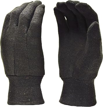 Heavy Weight 9OZ. Cotton Brown Jersey Work Gloves, Knit Wrist, Sold by Dozen 12-Pairs - X-Large