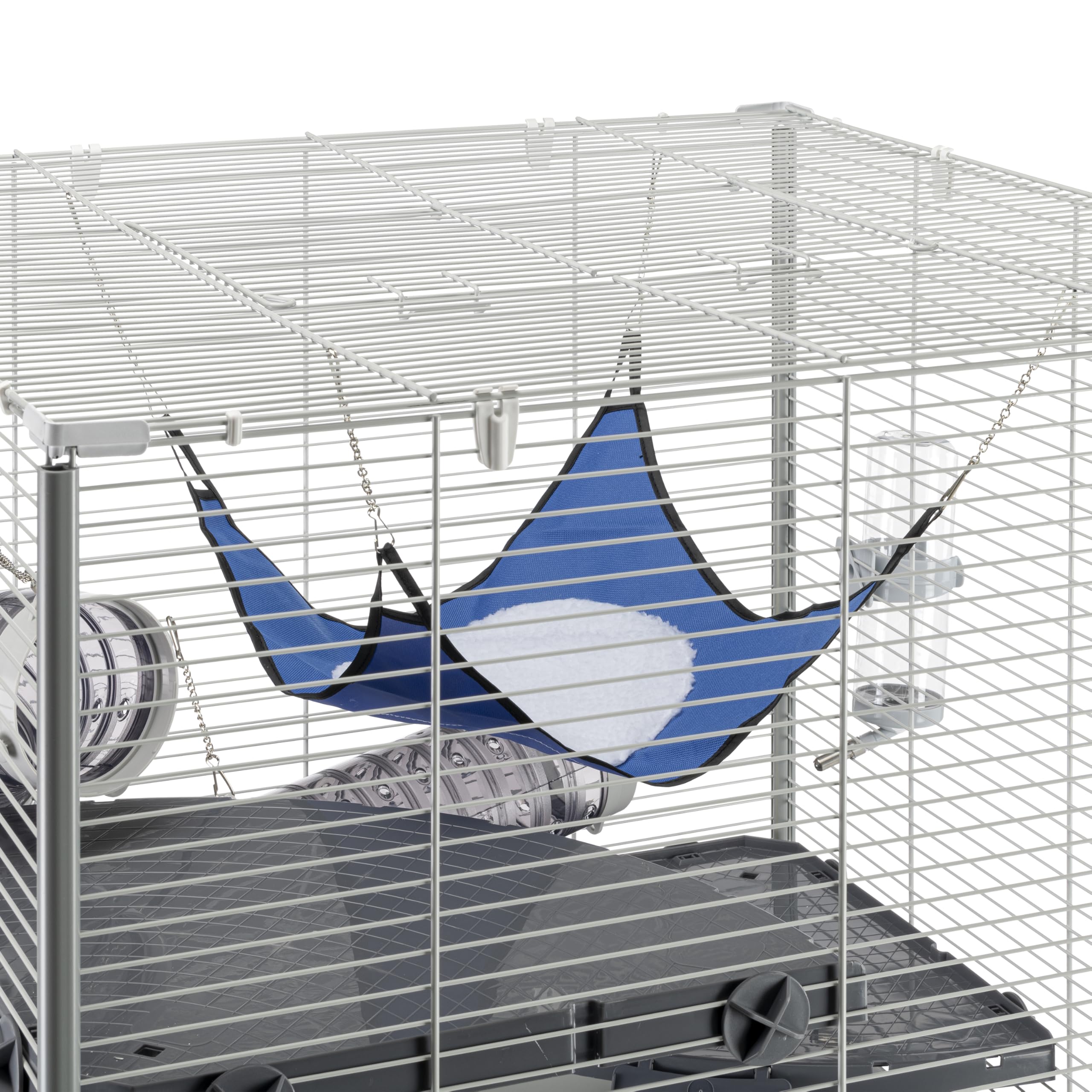 Ferplast Jaula para Hurones FURET Tower, Estructura Vertical en Varios Pisos, Ruedas y Accesorios incluidos, Alambre Pintado Gris y plástico, 75 x 80 x h 161 cm