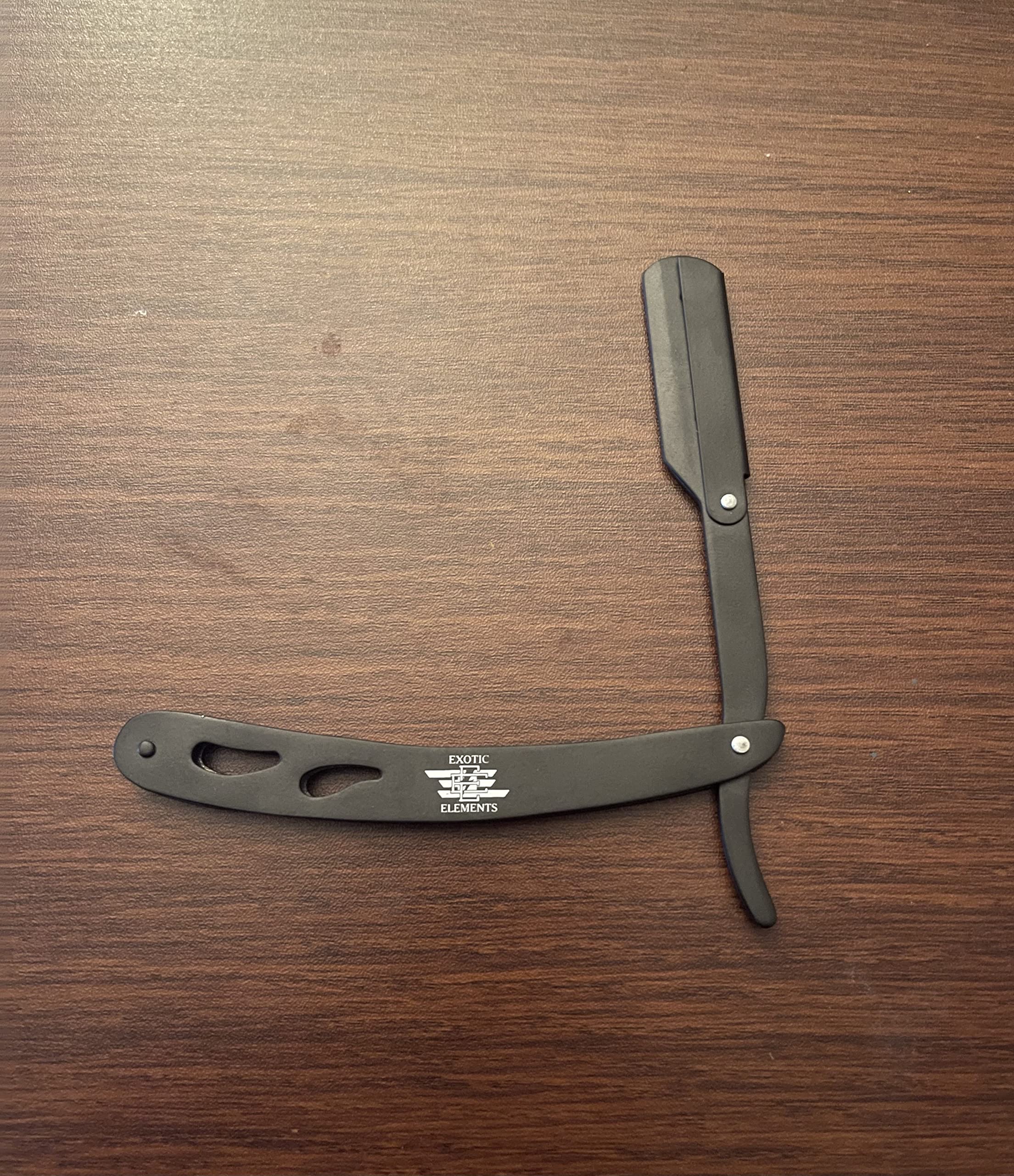 Professional Level Straight Edge Razor Stainless Steel Black Handmade Shaving Razor New Edition