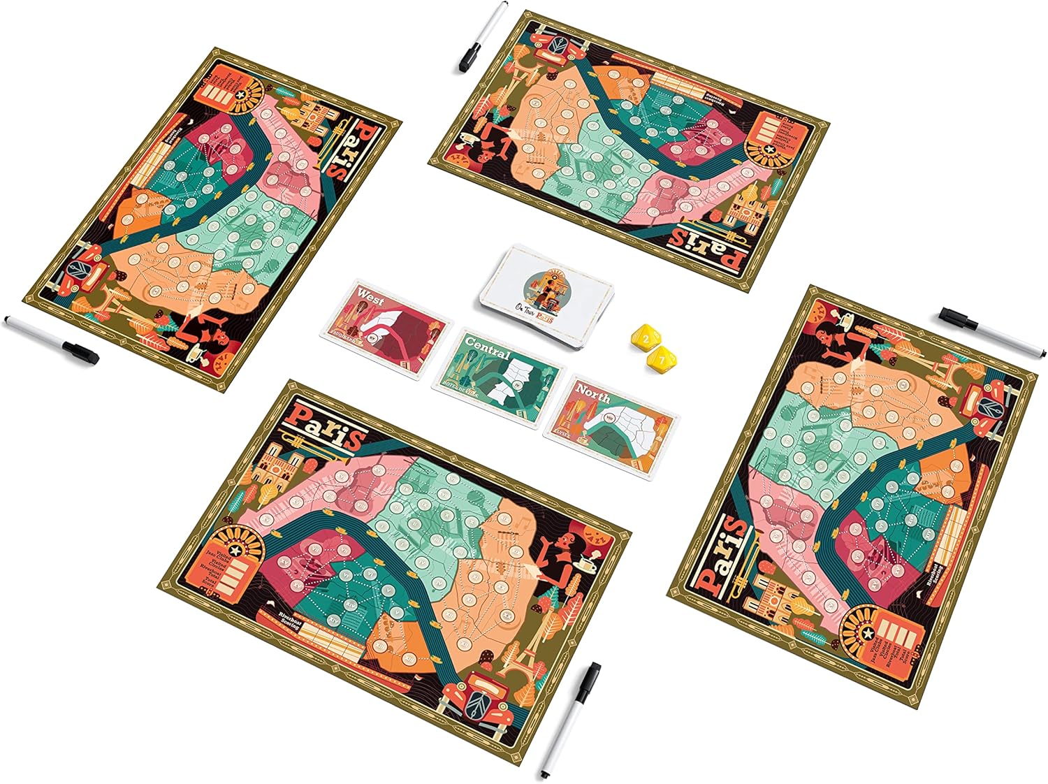 On Tour Paris & New York - Board Game - 1 to 8 Players - 20 Minute Play Time