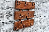 Vista 2 de Wood Coffee Cup Rack Mug Holder Wall Mounted Kitchen Storage